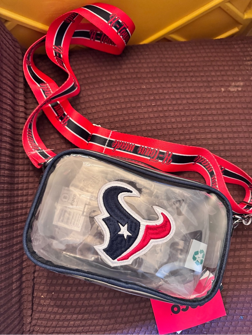 FOCO Houston Texans Team Stripe Clear Crossbody Bag NWT NFL